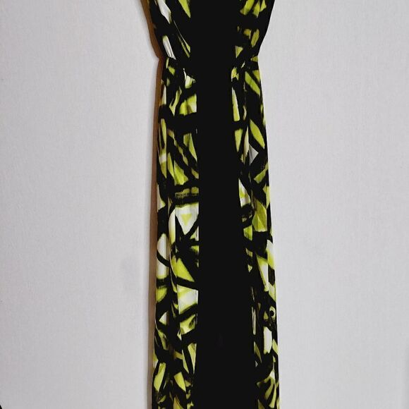 Guess‎ sleeveless womens Black and yellow lined maxi dress Sm - Picture 1 of 13